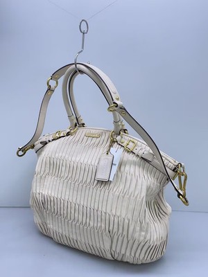 COACH Tote Bag Leather White Plain F28542 from Japan | eBay