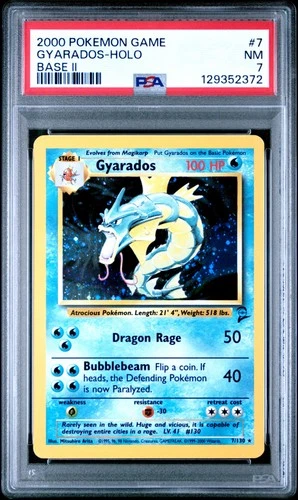 2000 POKEMON BASE SET 2 #7 GYARADOS-HOLO PSA 7
