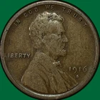 1916-S Lincoln Wheat Cent Fine F Coin #34926