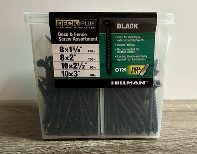 Deck Plus Exterior Deck Screw Black Steel Assortment Tub (335pcs)