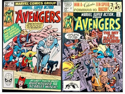 MARVEL SUPER ACTION STARRING THE AVENGERS #36 37 FN/VFN 