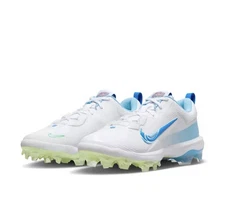 Nike Force Trout 9 Pro MCS White Blue Baseball Cleats FQ7726-104 - Men's Size 9