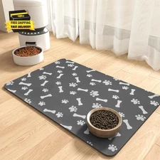Pet Feeding Mat-Absorbent Dog Food Mat-Mat for Food and Water-No Stains Quick Dr