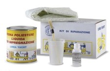 KIT VETRORESINA RIPARAZIONI barca gommone resina poliestere  1kg + mat fibra cat