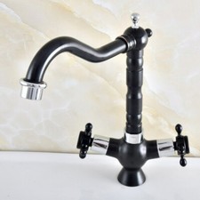 Silver Oil Rubbed Brass Swivel Bathroom Sink Faucet Kitchen Mixer Tap 2nf492