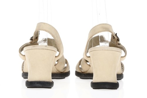ARCHE Womens Beige Suede Casual Buckle Platforms Wedges Heels Sandals Size 41 - Picture 5 of 6