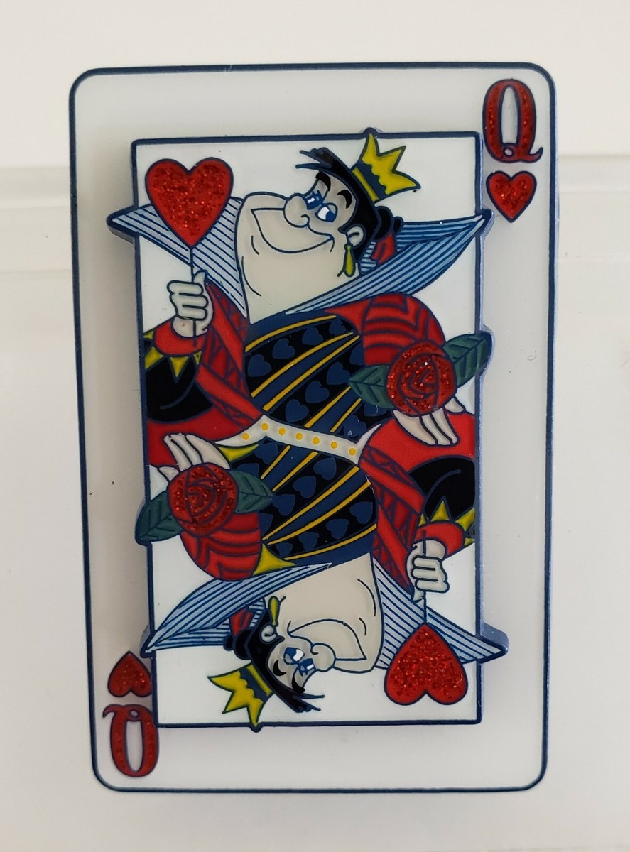 DISNEY ARTFUL EVIL SERIES - QUEEN OF HEARTS PLAYING CARD LE PIN