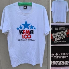 vintage KFMR 100 The County’s Best Music t-shirt 80s 90s graphic tee size XL