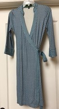 C. WONDER Blue Geometric Jersey Knit Stretch Wrap Dress Size , Small XS. ( $128)