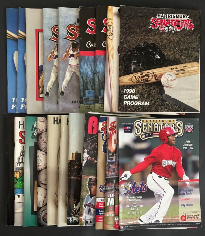 Lot of 21 Harrisburg Senators Souvenir Programs (1987-95, 98, 11, 19, 22, 23)