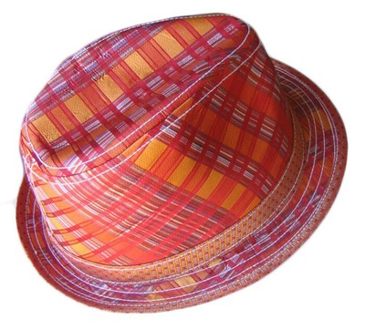 ROBERT GRAHAM Red Orange Plaid Trilby 