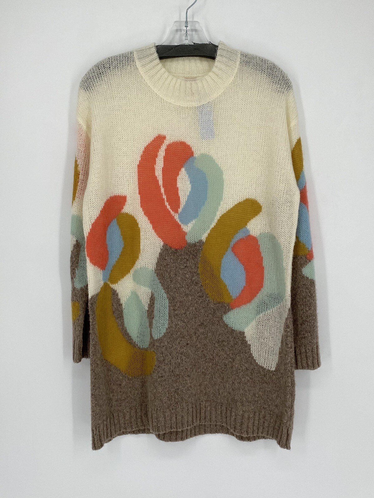 Sundance Beige Multicolor Pattern Wool Blend Pull… - image 1