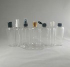 Clear PET 4oz Cosmo Oval Plastic Bottles Cosmoval -You choose lot size, closure