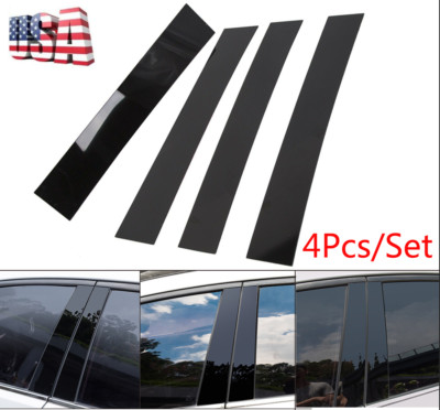 Glossy Black Pillar Post Set For 2007-2014 Cadillac Escalade - 4pc Door Trim Covers