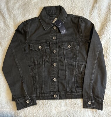 Marks & Spencer Damen Jeansjacke Schwarz Größe 12 UVP 35 £