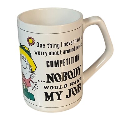Vtg Paul Cook Jr. Coffee Mug Cartoon Quote Nobody Would Want My Job 1970s Japan
