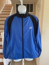 IllumiNITE Reflective Rain Jacket Night Running Cycling Blue Vented Pocket L