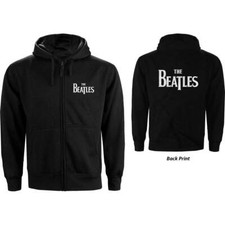 The Beatles Unisex Zipped Hoodie: Drop T Logo Back Print 
