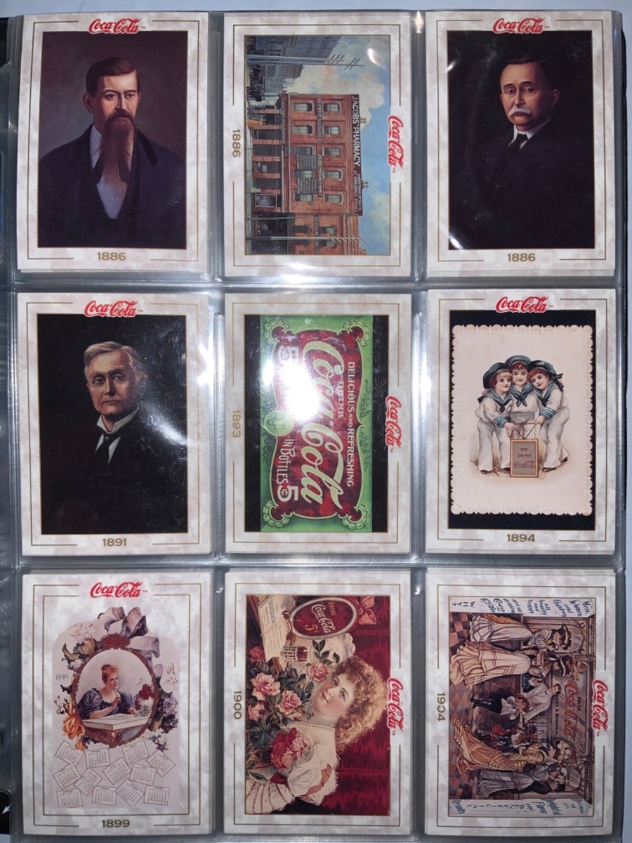 1993 Coca Cola Series 1 Collection 100 Base Cards + 8 Coke Caps +