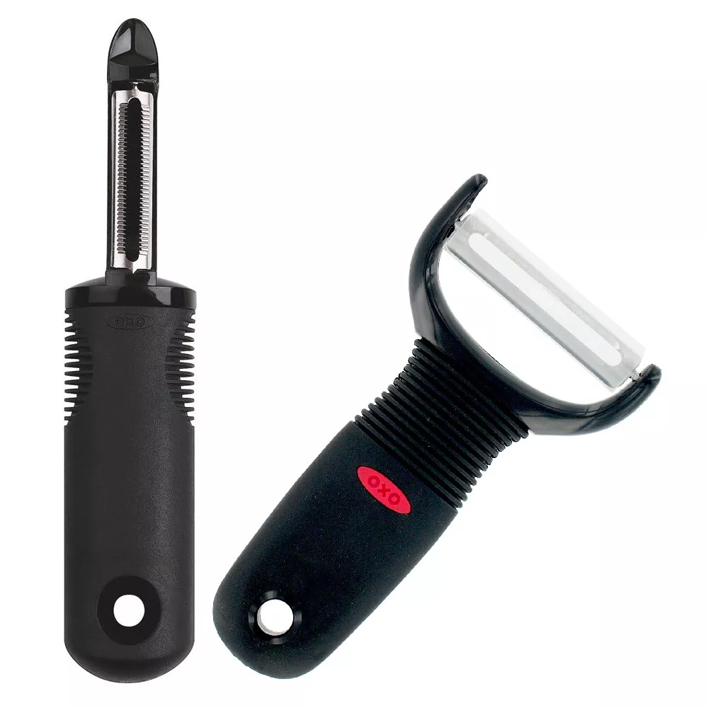 OXO Softworks Y Peeler and Serrated Peeler Stainless Steel Blade Bundle,  Black