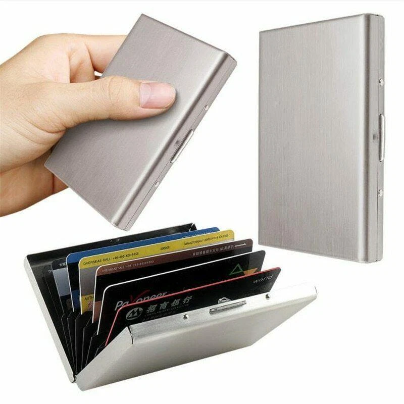 Archivo al límite abolir Porta Tarjetas De Credito Tarjetero Presentacion Nuevo Metal Acero Inox  Rfid | eBay