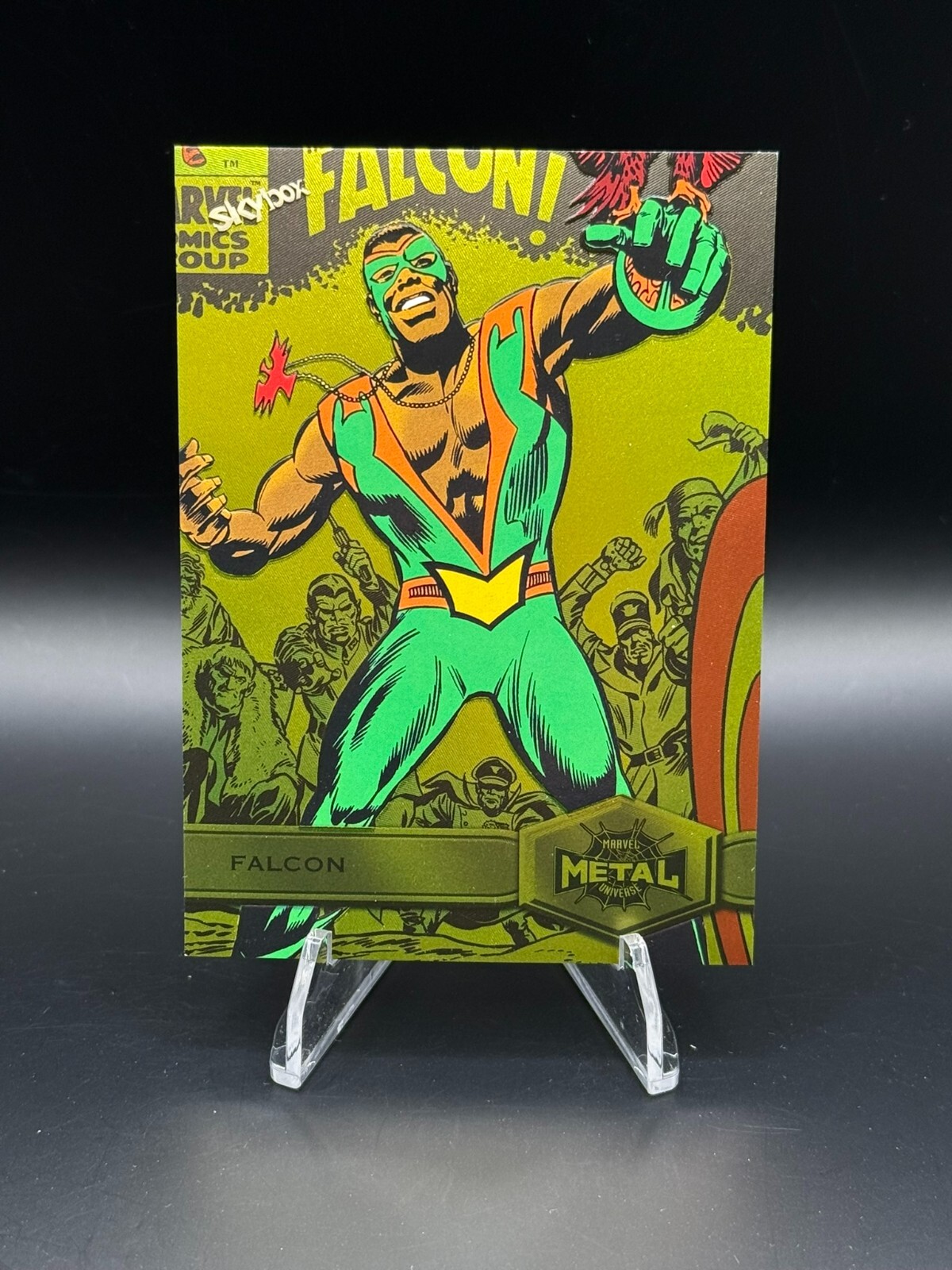 2021 Skybox Marvel Metal Universe Spider-Man - FALCON #126 - Light FX Yellow