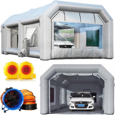 Sewinfla 28x15x11Ft Inflatable Paint Booth With Air Draft Device & Exhaust fan