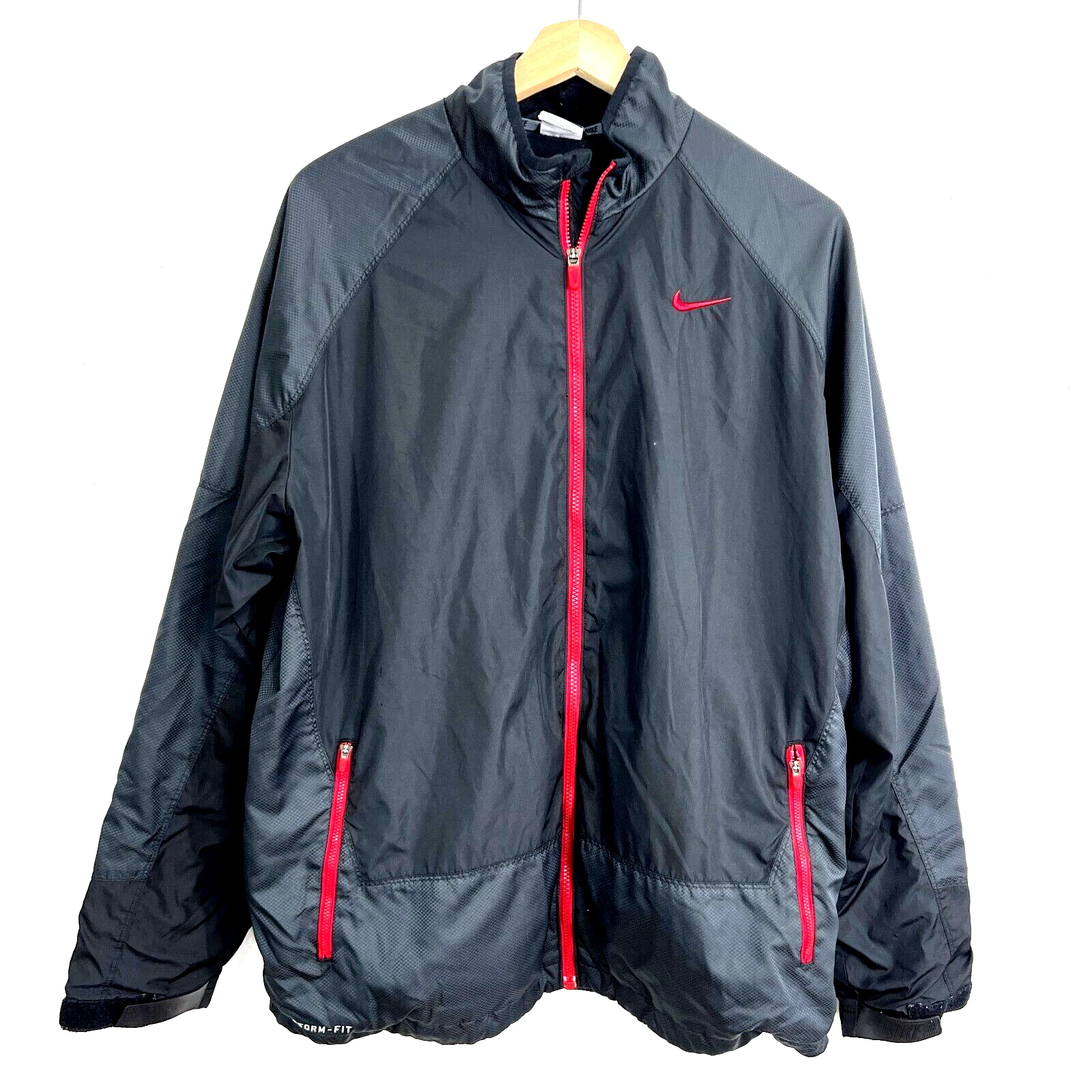 Nike Jacket Mens 2XL Black Storm Fit Full- Zip Windbreaker Outdoor Softshell