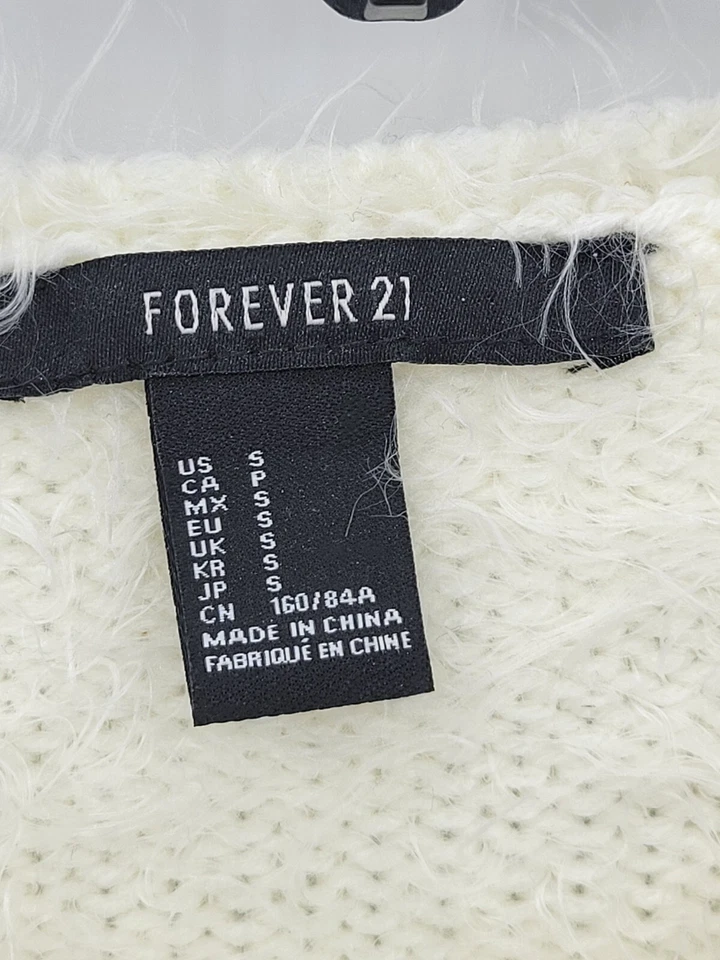 Suéter Forever 21 Mujer Pequeño Marfil Granate Azteca Tribal Suave Difuso Recortado Foto 3 de 4