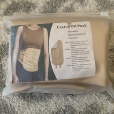 Castor Oil Pack Kit Compress Reusable Wrap Belt for Inflammation Toxin Remover