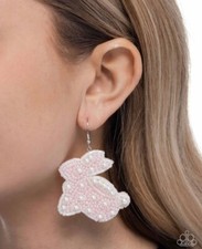 Paparazzi Easter Elegance Pink Rabbit Earrings