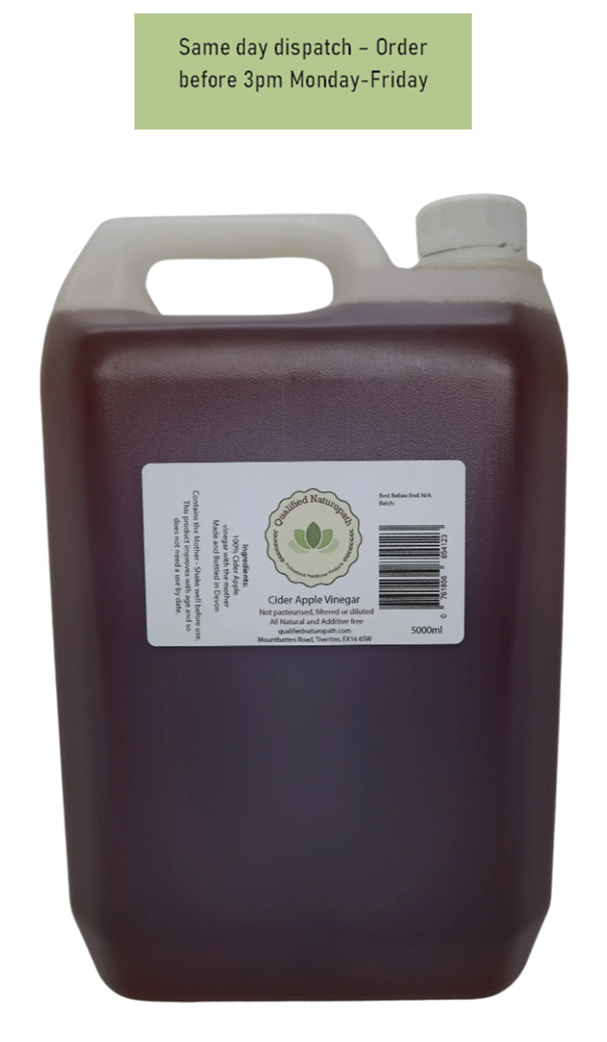 5L Cider Apple Vinegar With Mother - Made in Devon from Organic Apples