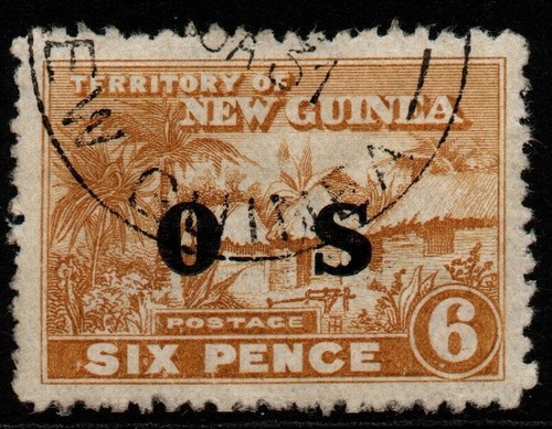 NEW GUINEA SGO27a 1931 6d YELLOW-BROWN FINE USED