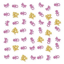 100PCS Gender Reveal Confetti Pink Gold It's a Girl Confetti for Baby Shower