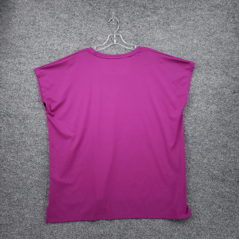 JMS Active T-Shirt Womens 2X Plus Purple Graphic Dolman Sleeves Workout Sports - Image 2 of 4
