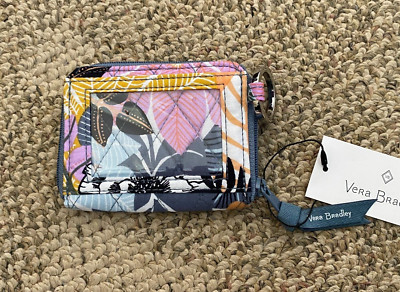 Vera Bradley RFID Petite Small Zip Around Wallet Key Ring Chain