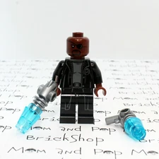 LEGO Marvel Super Heroes Nick Fury Minifigure with 2 Ray Guns