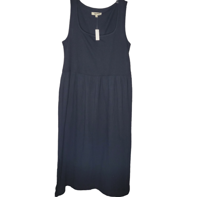 NWT Madewell Womens Knit Tank Midi Dress Black Size M Meduim stretch casual  | eBay