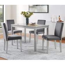 5 Piece Dining Table Set Wooden Dining Table & 4 Chairs for Kitchen Dining Room