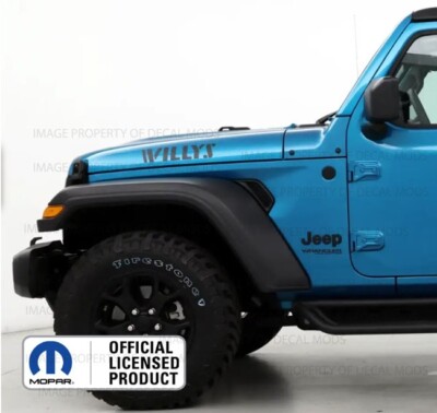 2x Jeep Wrangler WILLYS Hood Vinyl Decals Graphics Stickers Flat Black SJ1G7