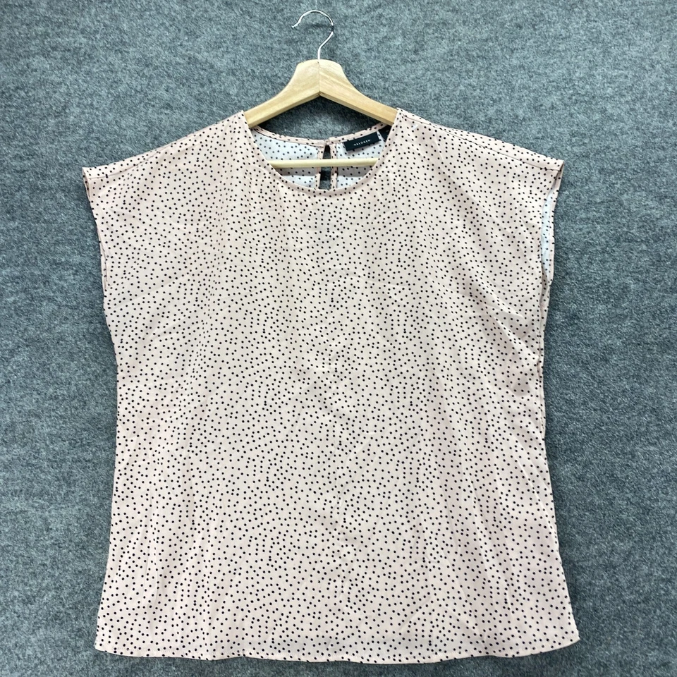 Blusa Halógena Mujer M Mediana Rosa Lunares Cuello Redondo Sin Mangas Correa Ancha Foto 3 de 4