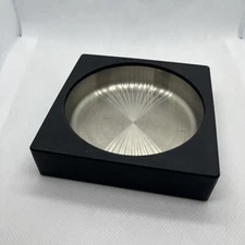 Masayuki Kurokawa Gom Postmodern Black Square Ashtray 1970s VTG ~ RARE