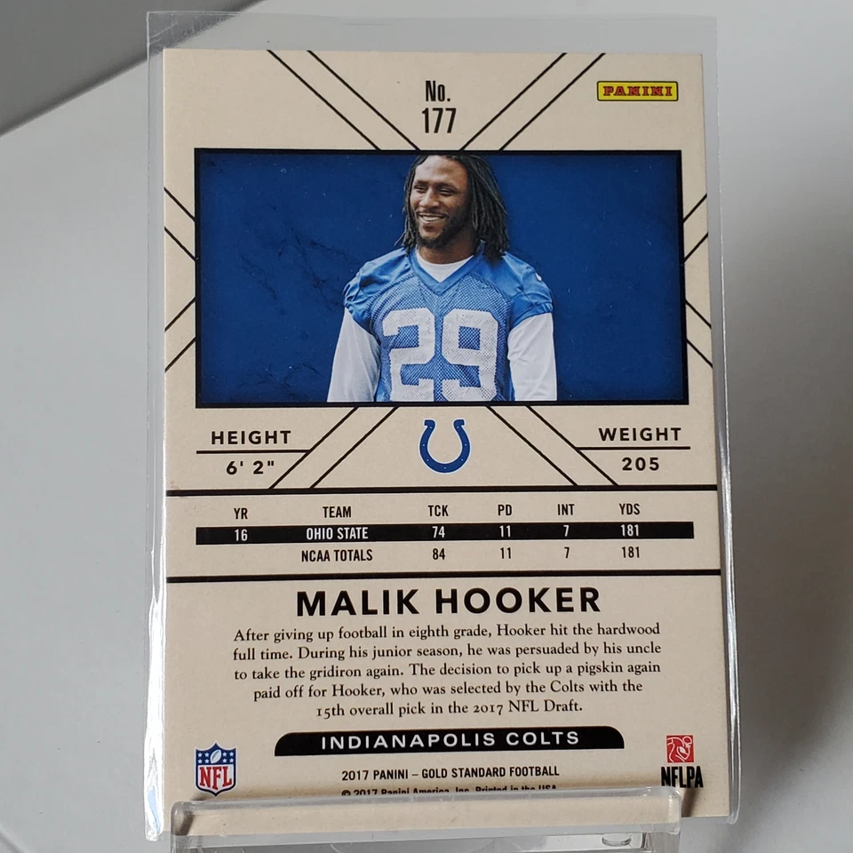 Malik Hooker#177 2017 Panini Gold Standard /79 Indianapolis Colts - Image 2 of 2