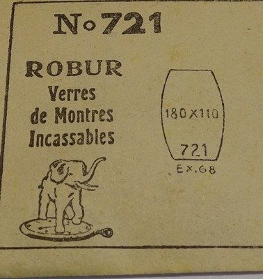 VERRE DE FORME MONTRE RECTANGLE 22.5 X 18 mm BOMBÉ