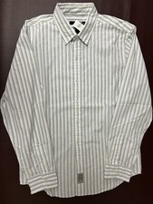 Calvin Klein Jeans Men's White Striped Long Sleeve Button Down Shirt Size M