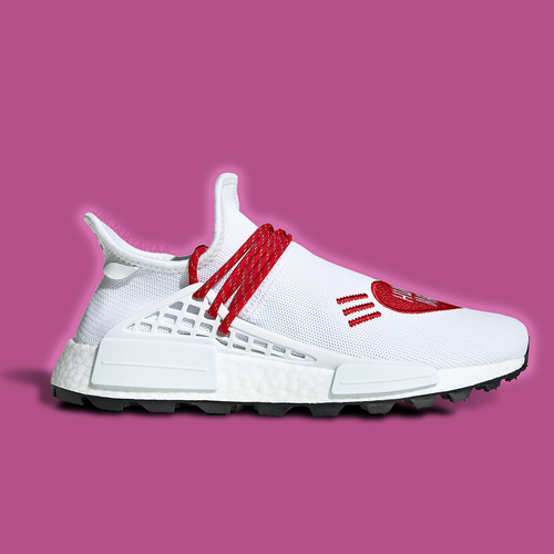 human made white red