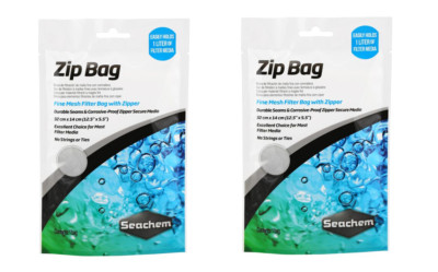 SEACHEM Zip Bags Fine Mesh w/ zipper 12.5 x 5.5 inch for AQUATIC FILTER MEDIA 2X