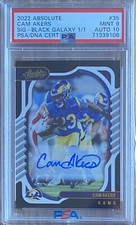 CAM AKERS 2022 Absolute Black Galaxy 1/1 Auto PSA 9