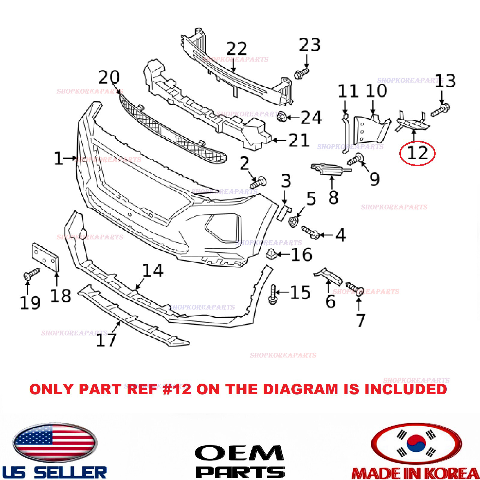 Cover Front Bumper Fog Lamp Right Passenger OEM Hyundai Santa FE  