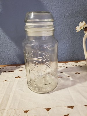 peanut planters jar glass vintage 75th vcg lid peanuts anniversary clear mr